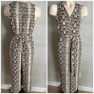 Banana Republic Snakeskin Print Sleeveless Belted Jumpsuit Size 2
